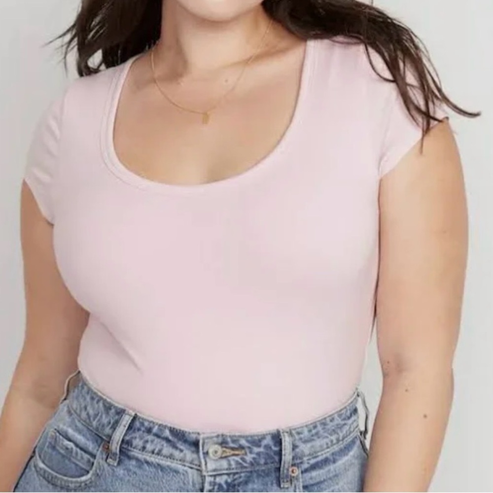 NWT Old Navy Short Sleeve Scoop Neck Bodysuit 2X  - Dusted Chocolate
